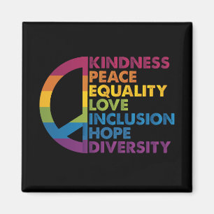 Aimant Kindness Peace Equality Love Inclusion Hope Divers