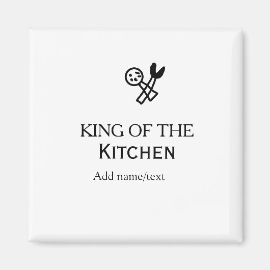 Aimant King of the kitchen chef cooking add name crown ha (Devant)