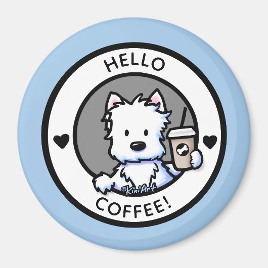 Aimant KiniArt Coffee Westie (Devant)