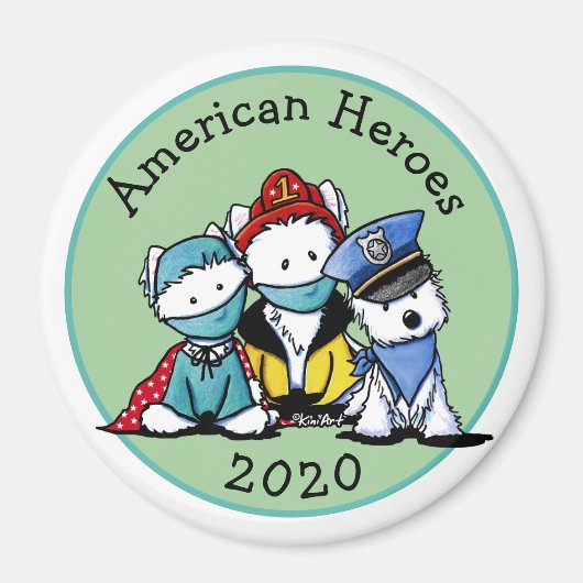 Aimant KiniArt Westie premiers répondeurs (Devant)