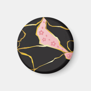 Aimant Kintsugi avec accents de fleurs de cerisier