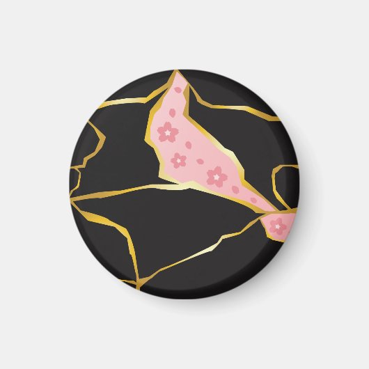 Aimant Kintsugi avec accents de fleurs de cerisier (Devant)