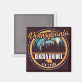 Aimant Kinzua Bridge State Park Pennsylvania Retro Badge (Recto/Verso)