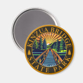 Aimant Kinzua Bridge State Park Pennsylvania Retro Badge (Recto/Verso)