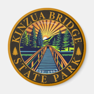 Aimant Kinzua Bridge State Park Pennsylvania Retro Badge