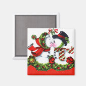 Aimant Kisser Snowman Couple (Recto/Verso)