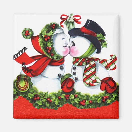 Aimant Kisser Snowman Couple (Devant)