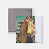 Aimant Kissing Couple Noël Vintage (Recto/Verso)