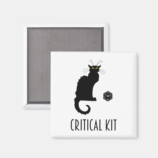 Aimant Kit critique Funny Cat D20 RPG Tabletop Jeu (Recto/Verso)