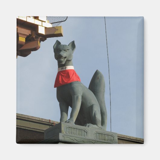 Aimant Kitsune キ ツ ネ (Fox) avec Bijou à la bouche (Devant)