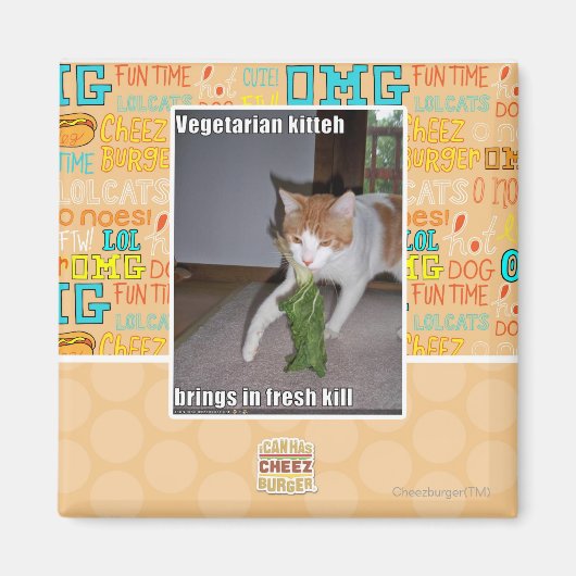 Aimant Kitteh végétarien (Devant)