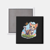 Aimant Kitten Aux Yeux Bleus Et Papillon Parfait Été (Recto/Verso)