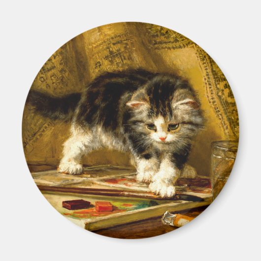 Aimant Kitten avec peinture et brosses (Devant)