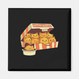 Aimant Kitten Nuggets Drôle Chats Et Poulet Nuggets Aimer