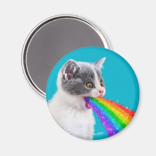 Aimant Kitten Spits Up Rainbow (Recto/Verso)