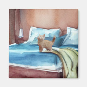 Aimant Kitten sur le lit