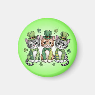 Aimant Kittens de la Saint-Patrick chanceux-47474
