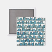 Aimant Kitties ne me font pas d'aimant bleu (Recto/Verso)