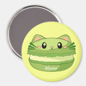 Aimant Kitty Cat Matcha Macaron (Recto/Verso)