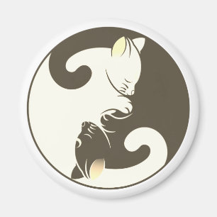 Aimant Kitty Cat Yin Yang BROWN