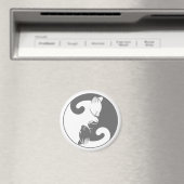 Aimant Kitty Cat Yin Yang | Gris (In Situ (Lave-vaisselle))