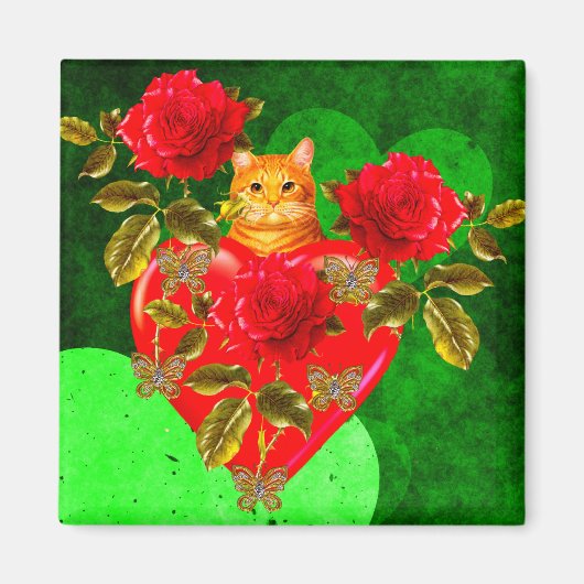 Aimant Kitty Chat Valentine (Devant)