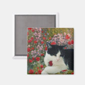 Aimant Kitty en fleurs (Recto/Verso)