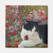 Aimant Kitty en fleurs (Devant)