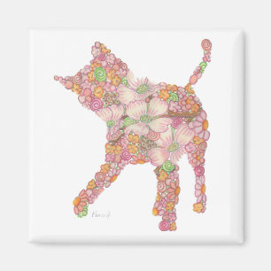 Aimant Kitty espiègle dans l'aimant rose