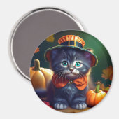 Aimant Kitty fête Thanksgiving (Recto/Verso)