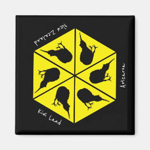 Aimant Kiwi Bird & New Zealand/ Aotearoa Islands (pizza)