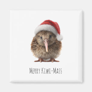 Aimant Kiwi oiseau de Noël mignon personnalisé chapeau ro