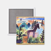 Aimant Klee - Le Cheval, célèbre peinture (Recto/Verso)