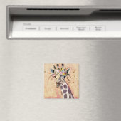 Aimant Klimt Giraffe | Orné De Fleurs (In Situ (Lave-vaisselle))