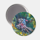 AIMANT KNIGHT LANCELOT, CHEVAL EN FORÊT VERTE (Recto/Verso)