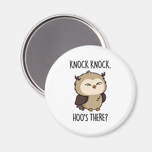 Aimant Knock Hoos There Funny Owl Pun (Recto/Verso)