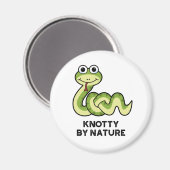 Aimant Knotty By Nature Funny Snake Pun (Recto/Verso)