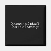 Aimant Knower Of Stuff Fixer Of Things Funny Handyman Dad (Devant)