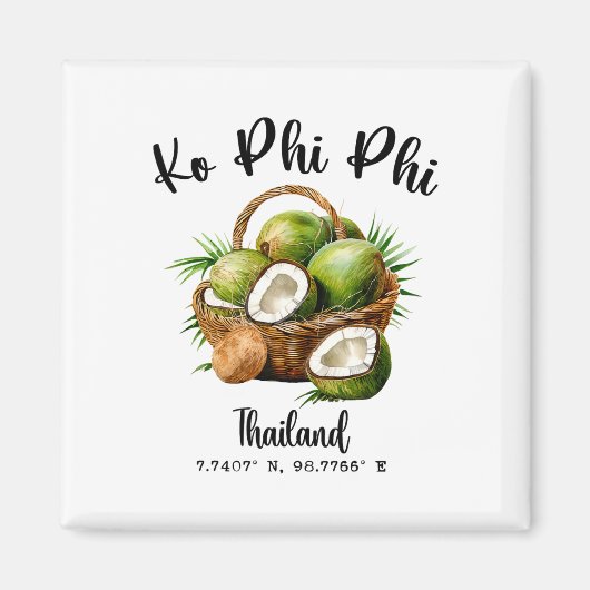 Aimant Ko Phi Phi Cocotier Thaïlande Tropical Koh Île Gp (Devant)