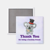 Aimant Koalaty ami Pun Cute Koala en haut du chapeau (Recto/Verso)