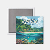Aimant Koh Tao Thaïlande Asie Plage de plongée sous-marin (Recto/Verso)