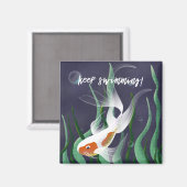 Aimant Koi En Nage D'Eau Encouragement (Recto/Verso)