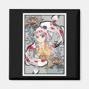 Aimant Koi Fish Japanese Aesthetic Anime Otaku Girl