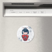Aimant kokeshi marine blanc rouge (In Situ (Lave-vaisselle))