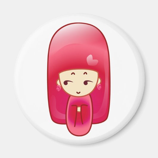 Aimant Kokeshi rose (Devant)