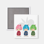 Aimant Kokeshi Triplets (Recto/Verso)
