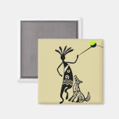 Aimant Kokopelli et Chien (Recto/Verso)