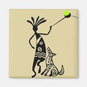 Aimant Kokopelli et chien