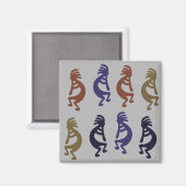 Aimant Kokopelli Groupe de personnages de jeu de flûtes (Recto/Verso)