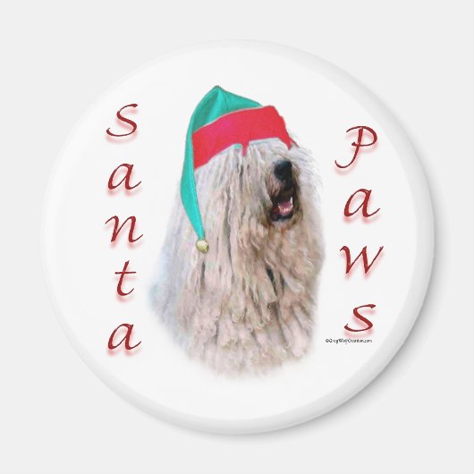 Aimant Komondor Père Noël Paws (Devant)